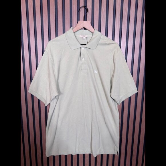 New Burberry Polo Shirt Large Mens Green Short Sleeve Pale Pistachio Luxury